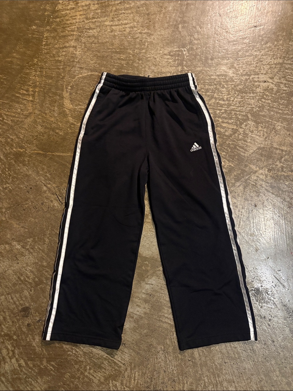 adidas Black Joggers with White Side Stripes